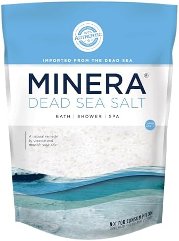 Minera Coarse Grain Dead Sea Salt for Bath & Soaking – 10 lbs, Fast-Dissolving, 100% Pure & Natural, Unscented, Skin-Nourishing Bulk Sea Salt