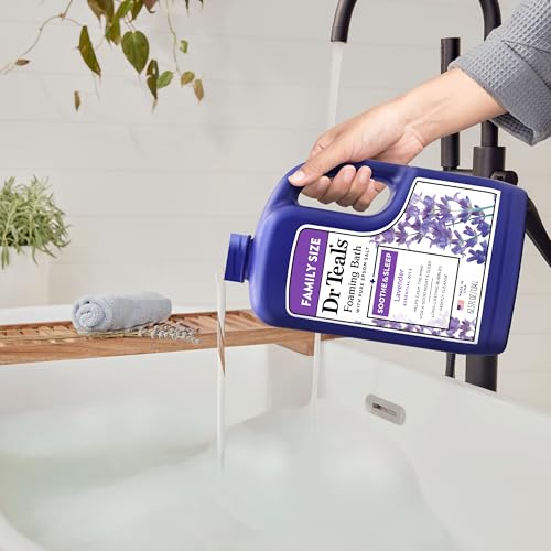 Dr Teal's Foaming Bath with Pure Epsom Salt, Soothe & Sleep with Lavender, 62.5 fl oz