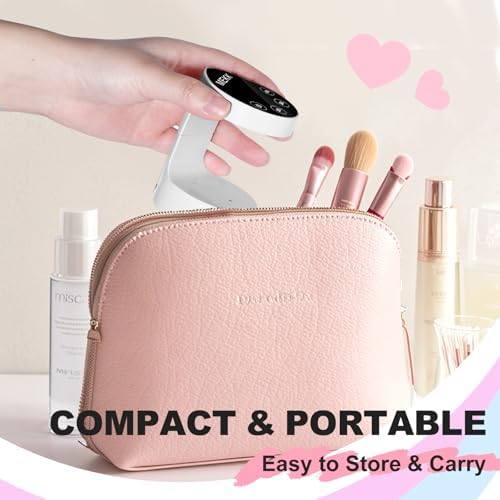 MEKK Mini UV Light for Nails,Peach-Shaped Mini LED Nail Lamp with Auto-Sensor,8 Beads,4 Timer,Professional Single Finger UV Light for Gel Nails Small Gel Nail Lights for Salon & Home DIY Use-White