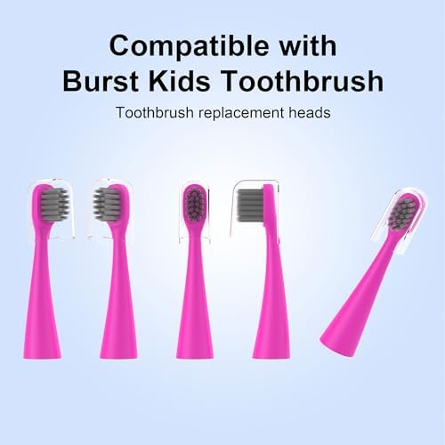 Replacement Toothbrush Heads 8 Pack for Burst Kids Electric Toothbrush, Blue and Pink