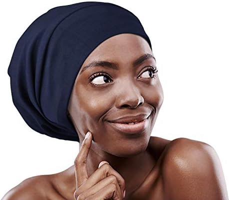 FocusCare Satin Lined Sleep Slouchy Cap Curly Girl Slap Headwear Gifts for Frizzy Hair Women