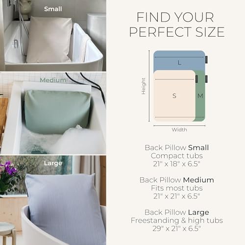 BADESOFA® Luxury Bathtub Pillow L - Large Bath Pillow for Therapeutic Neck and Back Support Quick-Drying - Washable Full Body Bath Tub Cushion - Luxury Spa Cushion in Grey