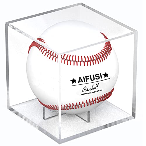 Baseball Display Case, UV Protected Acrylic Cube Baseball Holder Square Clear Box Memorabilia Display & Storage Sports Official Baseball Display Case - Autograph Display - Fits Official Size Ball