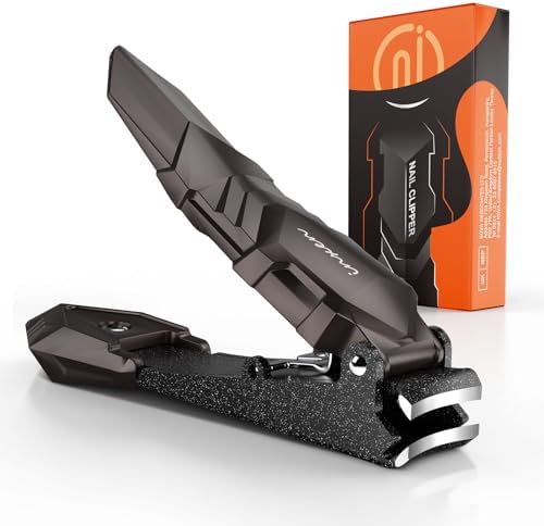 Nail Clippers for Men with Catcher – No Splash, Self-Collecting Premium Steel Clippers for Fingernails & Toenails, Ideal Gift & Grooming Gifts, Great Gadget & Stocking Stuffer Gift