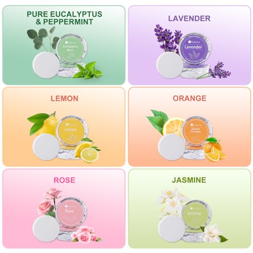 Shower Steamers Variety Pack – 8 Aromatherapy Shower Bombs with Essential Oils – Lavender, Eucalyptus, Citrus, Rose & Jasmine – Spa Gift for Women, Men, Mom, Dad – Individually Wrapped Tablets