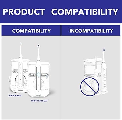 Flossing Toothbrush Head Replacement, 3 Count, Compatible with Water-pik Sonic Fusion / 2.0 SF-01, SF-02, SF03 & SF-04 (Black, Full Size(3Packs))