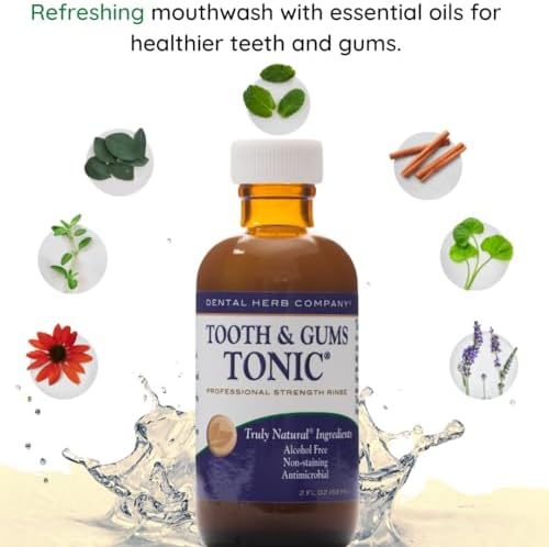 Dental Herb Company - Tonic Mouthwash and Essentials Toothpaste Travel Kit - Made with Pure Essential Oils to Relieve Bad Breath, Bleeding, and Irritated Gums. 2 oz. Mouthrinse - 1 oz. Toothpaste