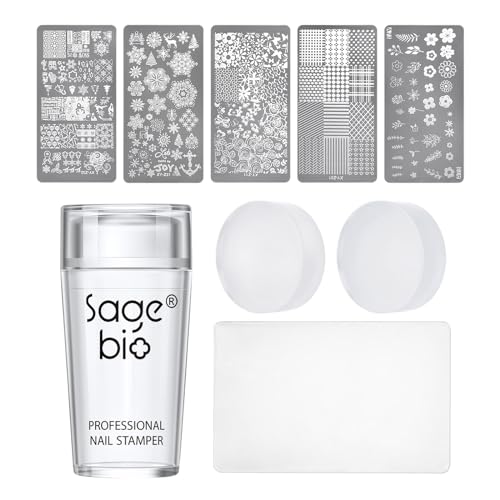 Nail Art Stamper Clear Silicone Nails Stamping Jelly with Scraper Transparent Visible Body DIY Manicure Nail Art Tool A