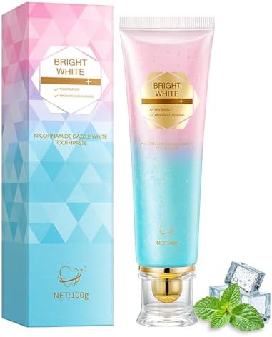 Advanced Niacinamide Whitening Toothpaste - Brightens Teeth Safely, Strengthens Enamel & Provides 24-Hour Fresh Breath Fluoride-Free Formula is Suitable for Sensitive Teeth