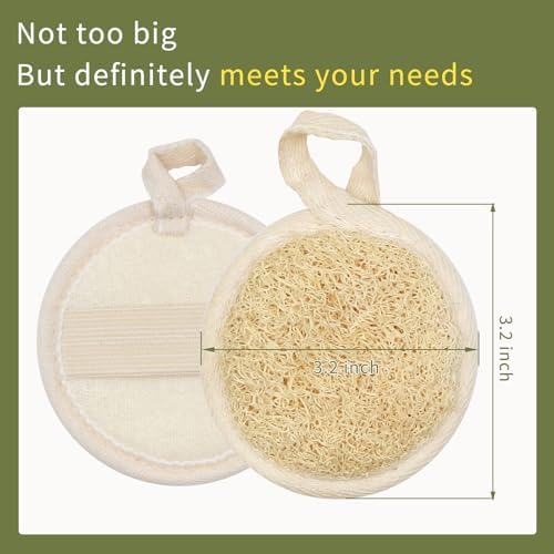 Natural Loofah Facial Scrubbers(6Pack),Made of Natural Shower Luffa Sponge for Women Gets Your Face Clean