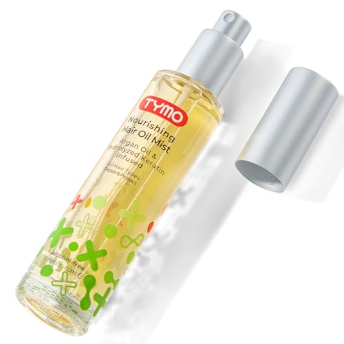 TYMO Argan Hair Oil Spray - Hydrating Veganic Natural 6 Blend Oil for Frizzy & Dry Hair, Organic Pure Formula, Daily Use for Hair, Smooth Damaged Ends, Olive Oil Infused, Add Shine