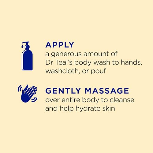 Dr Teal's Body Wash with Pure Epsom Salt, with Prebiotic Lemon Balm & Sage, 24 fl oz (Pack of 4) (Packaging May Vary) & Foaming Bath with Pure Epsom Salt, Prebiotic Lemon Balm & Essential Oils