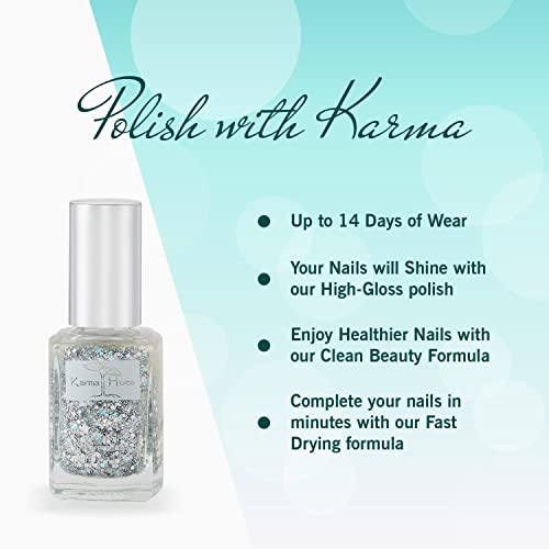 Karma Organic Natural Nail Polish-Non-Toxic Nail Art, Vegan and Cruelty-Free Nail Paint (Glitter Bomb)
