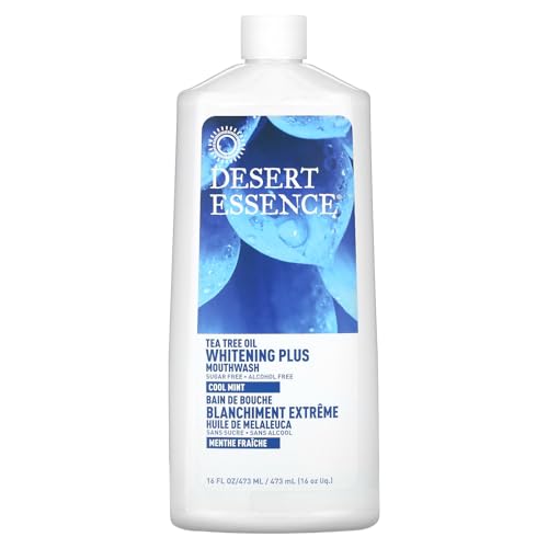 Desert Essence Mouthwash, Tea Tree Whitening Mint, 16 Fluid Ounce