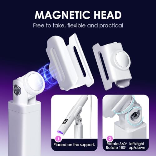 Mini UV Light for Gel Nails: Rechargeable Handheld UV Nail Lamp, Flash Cure Light for Gel x Nails LED Nail Lamp with Magnetic Stand, Fast Curing, Suitable for Home Manicure and Nail Salon