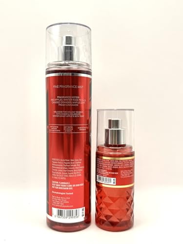 Bath and Body Winter Candy Apple Fine Fragrance Mist Set, 8 fl oz and 2.5 fl oz, 25th Anniversary Edition