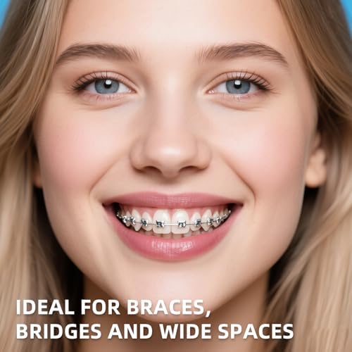 RioRand 3-in-1 Dental Floss for Braces - 80 Pre-Cut Strands with Floss Threaders | Orthodontic Floss for Effective Cleaning (Pack of 3)