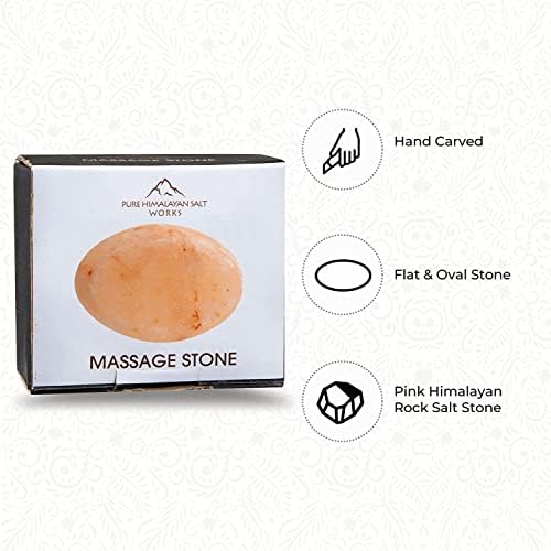 Flat Oval Massage Stone, Pink Crystal Hand-Carved Stone for Massage Therapy, Deodorant and Salt and Sugar Scrubs, 2.5” W x 3.5” L x 1” D (Pack of 6)