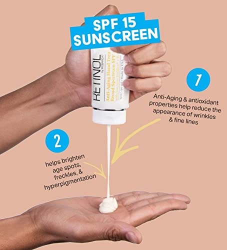 Retinol Anti-Aging Hand Treatment │ Broad Spectrum SPF 15 + Retinol Cream to Repair Dry Skin