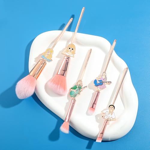 Famous Pop Female Singer Makeup Brush Set - Creative Metal Taylor Makeup Brushes, Makeup Gifts for Fans, Female Friends, Collectible Souvenirs (Taylor Cosmetic Brushes)