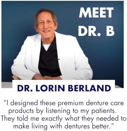 Dr. B Dental Solutions Cleanadent Denture and Gum Toothpaste, ADA Accepted All-Natural Denture Toothpaste for Adults - Removes Odors, Surface Stains and Adhesives - 4 oz