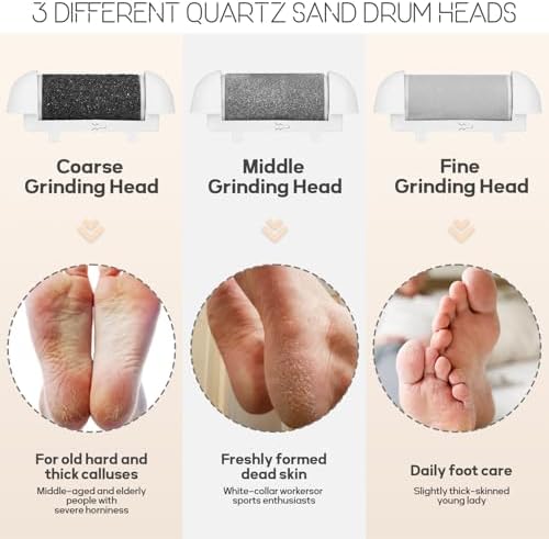 Automatic Callus Remover for Feet, Rechargeable Pedicure Tools for Feet, Electric Foot Callus Remover with 3 Roller Heads 2 Speed, Waterproof Foot File Perfect for Dead Hard Cracked Dry Skin