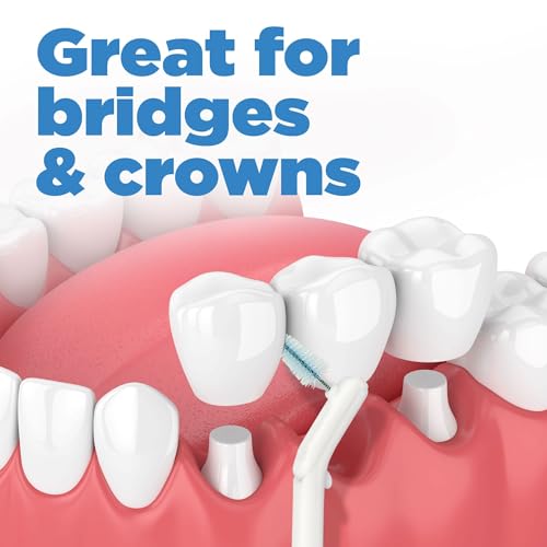 GUM Proxabrush Go-Betweens Refills - Moderate - Compatible with GUM Permanent Handle - Reusable Interdental Brushes - Soft Bristled Dental Picks, 8ct(6pk)