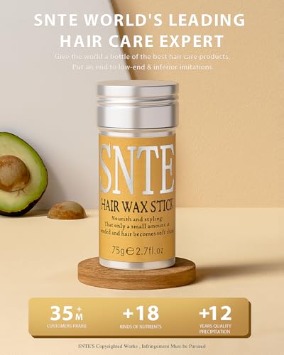Samnyte Hair Wax Stick, 2PCS Wax Stick for Hair Slick Stick, Hair Wax Stick for Flyaways Hair Gel Stick Non-greasy Styling Cream for Fly Away & Frizz Hair