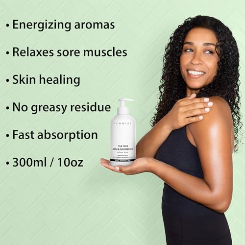 Magnesium inShower Body Conditioner Soft Skin Post Shower Care Moisturizer for Body Legs Bath Oil Sore Muscles Recovery Peppermint Eucalyptus Tea Tree Spa Gift