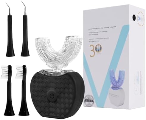 KUOLAO U-Shaped Toothbrush for Adults - 360° Teeth Whitening & Mouth Cleansing, Hands-Free Gums Protection - Fast Charging & LED Light - Waterproof IPX7