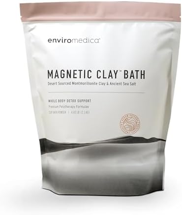Enviromedica Magnetic Bentonite Clay Bath - Sodium & Calcium Bentonite Clay Bath Soak Powder with Himalayan Salt, Rejuvenating and Cleansing Body, Foot or Clay Mask for Face, 500g