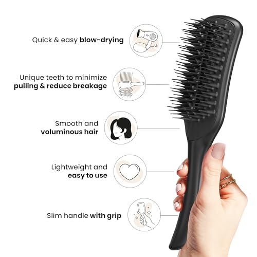 Tangle Teezer Ultimate Blow Dry Brush, Vented Hair Brush for a Quick & Easy Blowout, Adds Volume & Lift, for Fine to Medium Hair Types, Jet Black