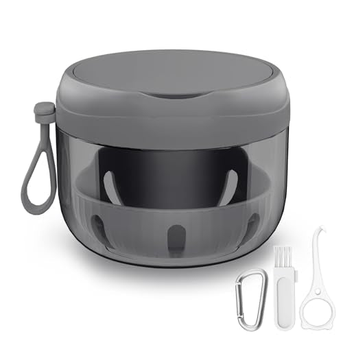 Denture Bath Box Cup, Leak Proof Denture Cup Kit Portable Retainer Case for Travel, Denture Case Cleaning Care for Dentures Aligner Mouth Guard with Denture Brush,Strainer, Removal Tool and Mirror