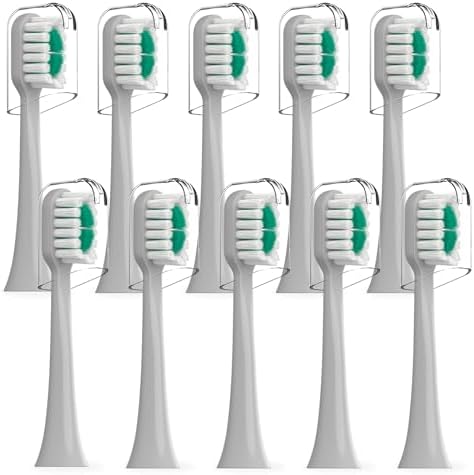 Replacement Brush Heads Compatible with AquaSonic icon Electric Toothbrush, 10 Pack, Stone