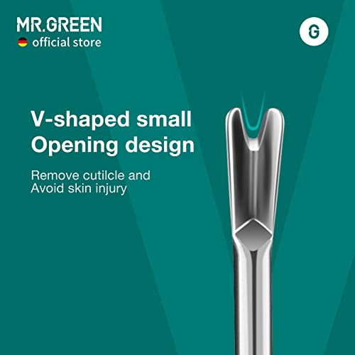 MR.GREEN Cuticle Pusher Dead Skin Remover Stainless Steel Manicure Tools Professional Cuticle Trimmer Nail Polish Peeler Scraper (Mr-2190)