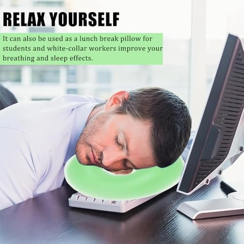 Silicone Face Massage Pillow,SPA Beauty Face Relax Headrest,Salon Skin Care Soft Overlay Travel Head Support,Green