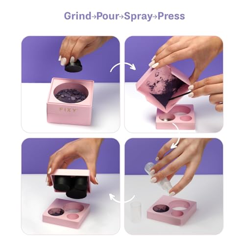 FIXY Makeup Repair Kit - Repressing tool for Eyeshadows, Blush & Highlighter or Depot | Organize Makeup Pans in Makeup Palette with Mirror | Makeup Artist Must Haves