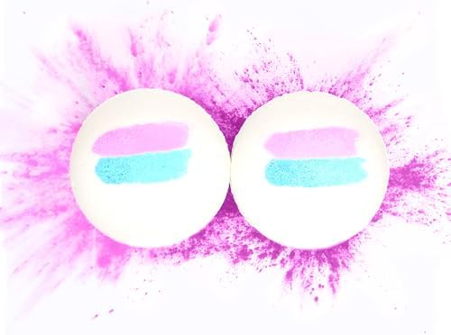 Gender Reveal Bath Bomb. Large 5oz Bath Bombs. for Gender Reveal Parties, Baby Showers, etc. 2 Pack (Pink)