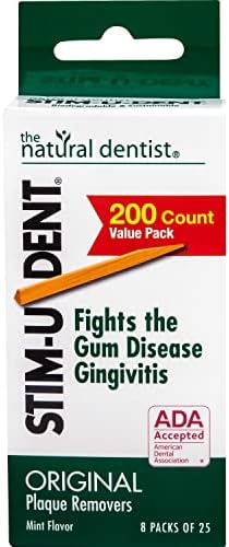 Stim-U-Dent Plaque Removers 24 Packs of 25 Picks/Pack (600 Picks) - Mint Flavor