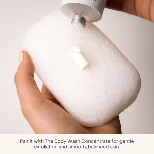 The Compostable Konjac Sponge, 100% Natural Plant-Fiber Cleansing & Reusable Shower Sponge for Smoother Skin, Gentle Exfoliation, 1 Each