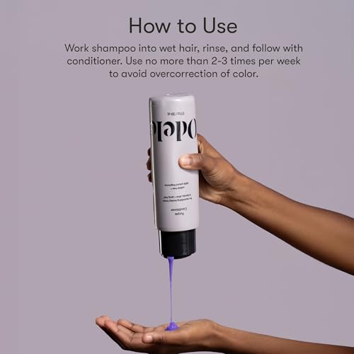 Sulfate-Free Purple Shampoo & Conditioner Set for Neutralizing Brassy Tones in Blonde, Silver + Gray Hair, 13 Fl Oz Each (2-Pack)