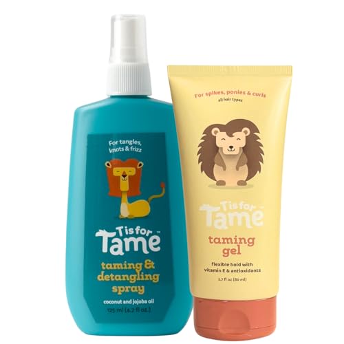 T is for Tame - Kids Hair Styling Gel & Hair Mist Bundle, All-Natural Alcohol-Free Gel & Mist for Kids & Toddlers