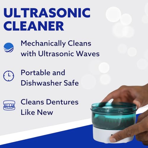 Dr. B Dental Solutions Ultrasonic Cleaner – Efficient Dental Cleaner with High-Frequency Waves for Removing Debris and Stains from Dentures, Night Guards, Retainers, and Aligners
