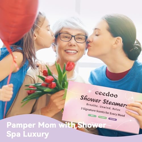Shower Steamers Aromatherapy 6 Pack Gifts for Women Mom Men, Gifts for Her Stress Relief Home Spa, Birthday Gift Lavender Natural Essential Oil Self Care Relaxation Shower Bombs Teen