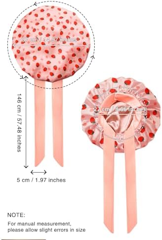 Double Layer Silk Bonnet with Tie Satin Lined Sleep Cap Hair Cover for Women's Curly Natural Hair