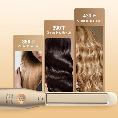 Small Flat Iron 1/2 inch Pencil Flat Iron for Edge, Short Hair, Pixie Cut and Bangs, French bob Iron for Edges with Anti-Pinch Design,with Anion Function-Dual Voltage for Travel (White)