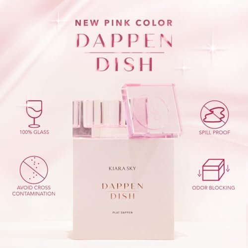 KIARA SKY Professional Nails Spill-Proof Dappen Dish with Lid for Holding Acrylic Liquid Monomer - Pink