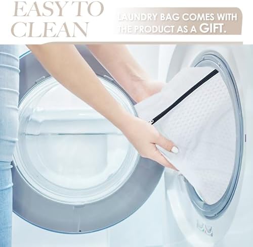 Bath Pillows for Tub Luxury, Bath Pillow for Head and Neck, Fit Bathtub Hot Tub Relaxing Gifts for Women, Comfort 4D Air Mesh Fabric & 6 Non-Slip Suction Cups (White)