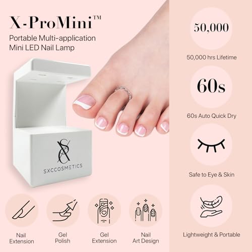 SXC Cosmetics X-Pro Tips French Tip Press On Toenails for Women, Acrylic Soft Gel System (Short French Pink, Short)