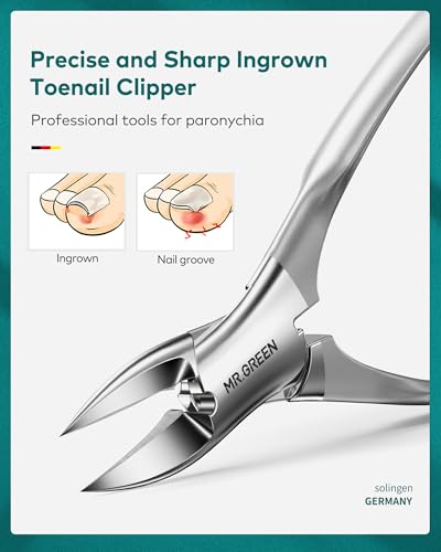 MR.GREEN Upgraded Manicure Set, German Stainless Nail Clippers Set w/Anti Splash Cather, Quality Fingernail& Toenail Clipper, Professional Nail Care Kit with Exquisite Leather Case for Men&Women